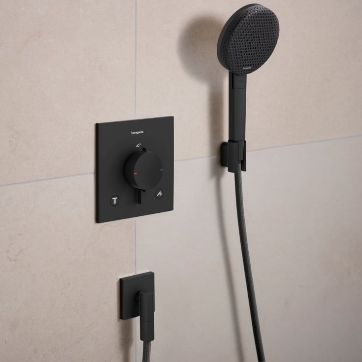 Hansgrohe FixFit Fine E slangeudtag, mat sort