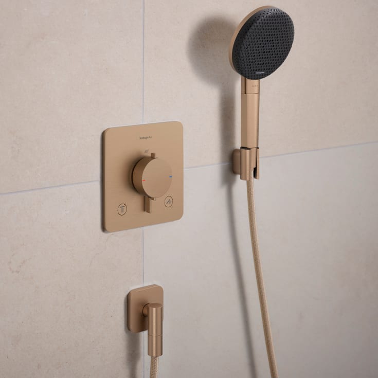 Hansgrohe FixFit Fine Q slangeudtag, børstet bronze