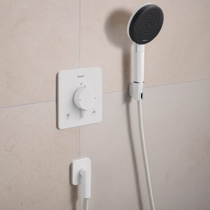 Hansgrohe FixFit Fine Q slanguttag, matt vit