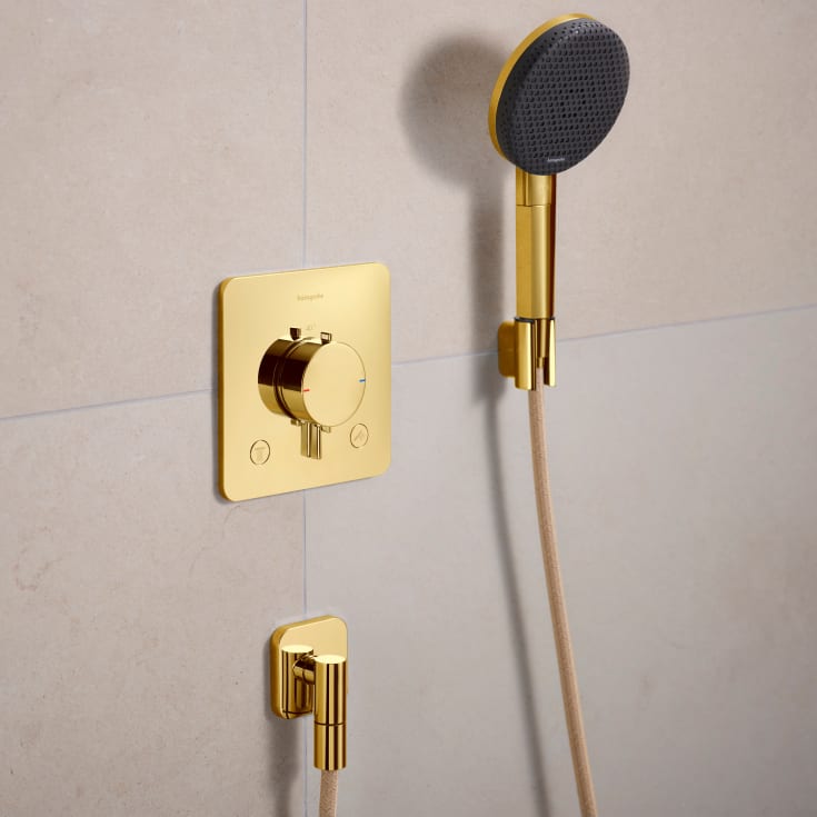 Hansgrohe FixFit Fine Q slanguttag, polerad guld
