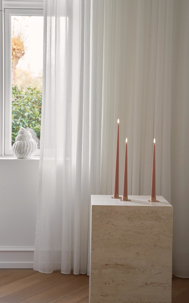 Ester & Erik LED kronelys, 40 cm, rosa, 2-pak