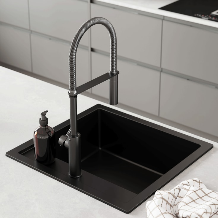 Lavabo Jupiter 50 kjøkkenvask, 49x51 cm, sort