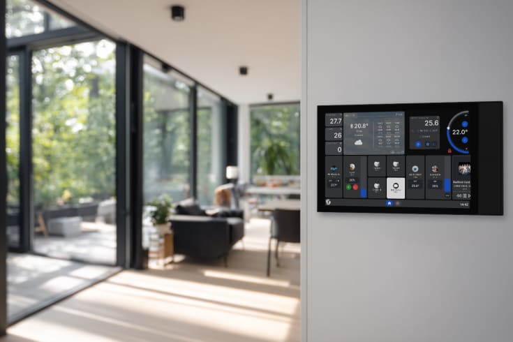 Shelly Wall Display XL svart WiFi-pekskärm