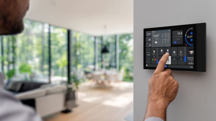 Shelly Wall Display XL svart WiFi-pekskärm