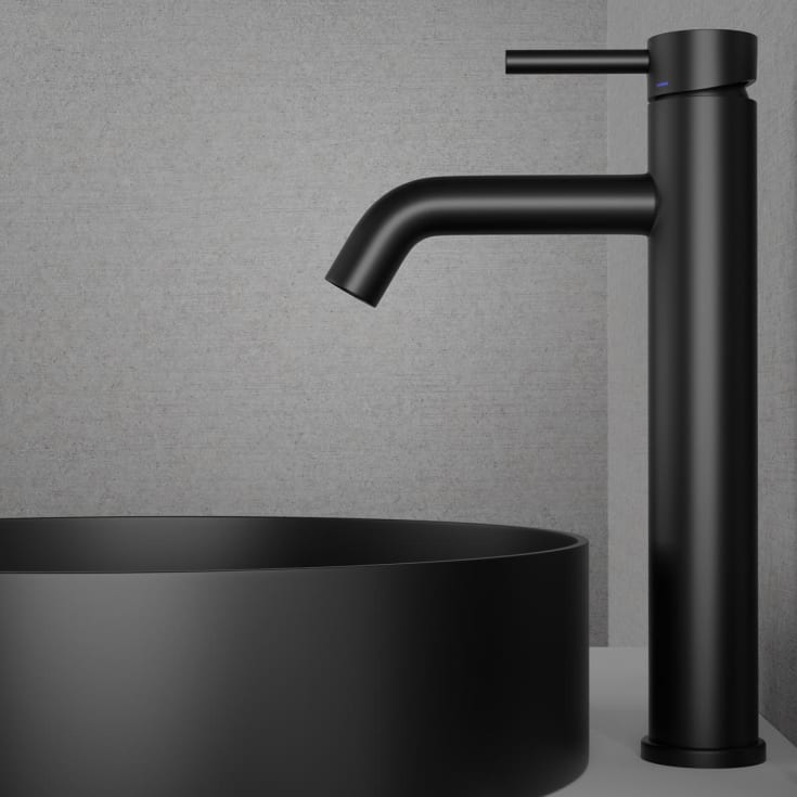 Scandtap Steel Wave High servantbatteri, uten bunnventil, høy modell, black