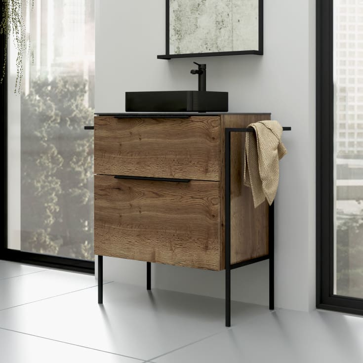 Korsbakken BIG servantskap, med 2 skuffer, dobbel, soft-close, 119x45,5 cm, taupe