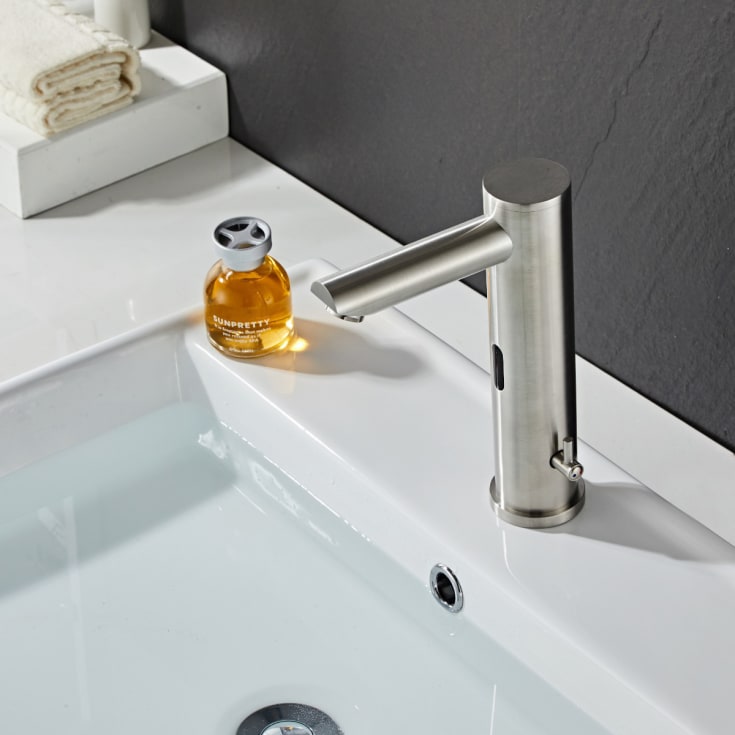 Zen Sanitary Smart håndvaskarmatur, berøringsfri, børstet stål