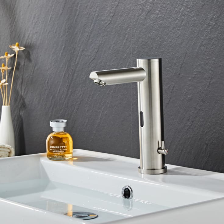 Zen Sanitary Smart håndvaskarmatur, berøringsfri, børstet stål