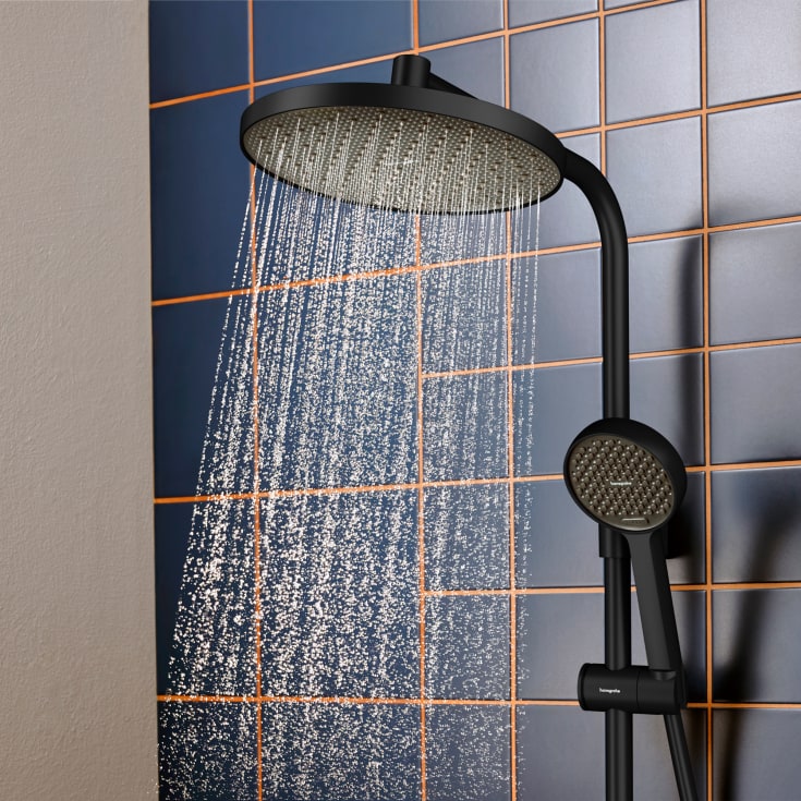 Hansgrohe Activera S Showerpipe 240 brusesæt, vandbesparende, mat sort