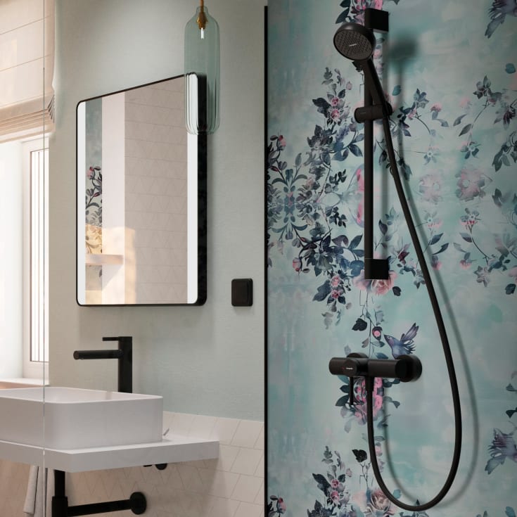 Hansgrohe Activera S duschset, vattensparande, matt svart
