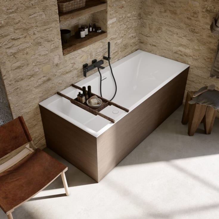 Villeroy & Boch Subway 3.0 Badekar for innbygging, med SilentFlow, 1800x800 mm, Stone White