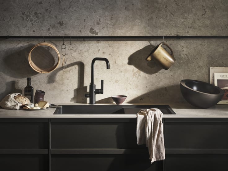 Tapwell ARM984 köksblandare, diskmaskinsavstängning, matt svart