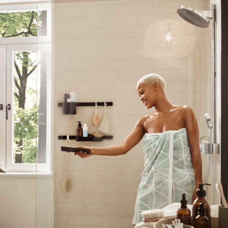 Hansgrohe WallStoris duschskrapa, svart
