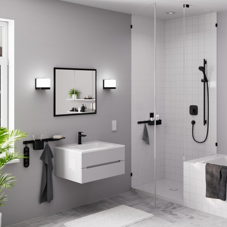 Hansgrohe WallStoris duschhylla, svart