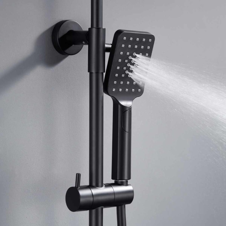Bathlife Kaskad takdusjsett, Ø225 mm, sort