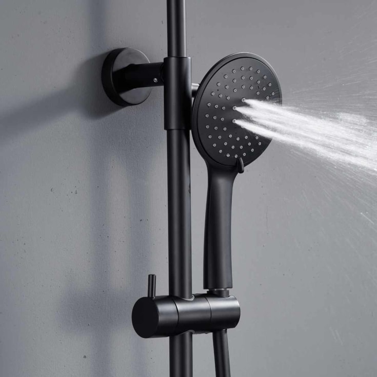 Bathlife Brusa badekarbatteri med dusjsett, matt sort