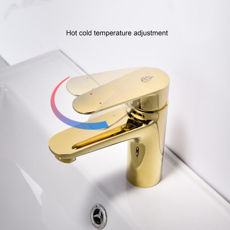 Bathlife Springa servantbatteri, uten bunnventil, gull