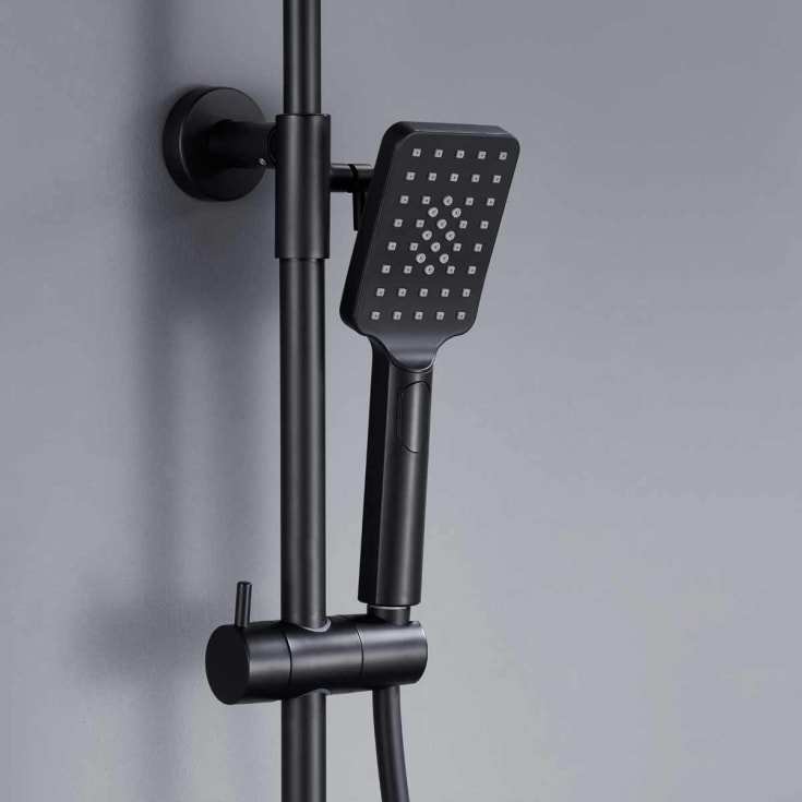 Bathlife Kaskad takdusjsett, Ø225 mm, sort