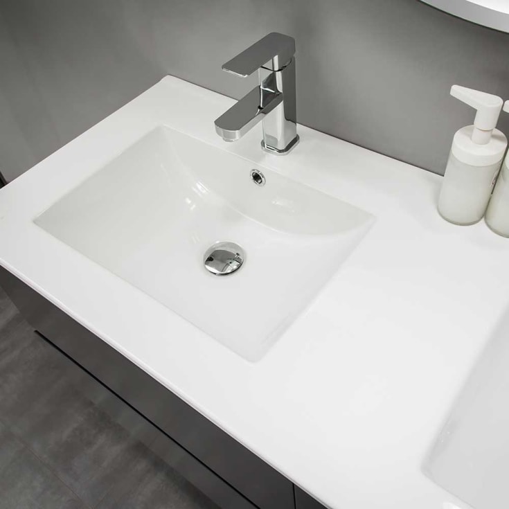 Bathlife Eufori møbelpakke, med dobbel servant, 120x46x50 cm, sort matt