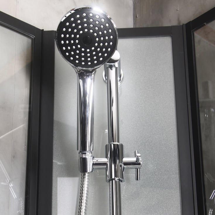 Bathlife Betrakta Dusjkabinett, 90x90 cm, Sort Matt/Klart Glass