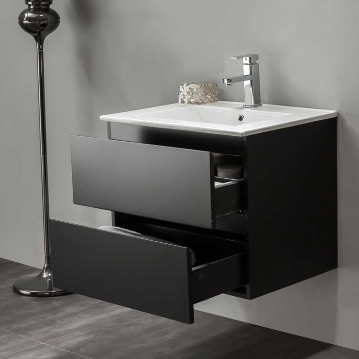 Bathlife Eufori møbelpakke, med servant, 60x46x50 cm, sort matt