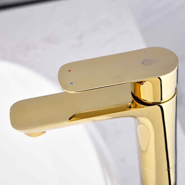 Bathlife Pärla servantbatteri, uten bunnventil, høy modell, messing