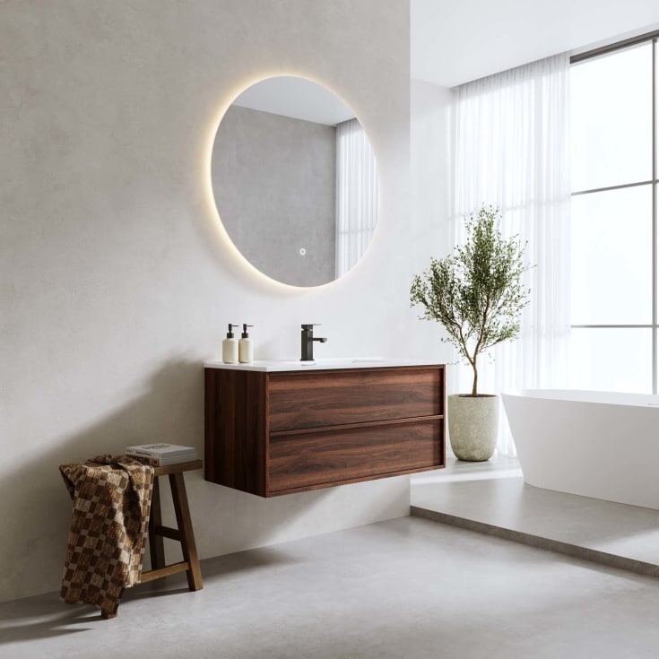 Bathlife Charm møbelpakke, med servant, 101x46,5x52 cm, valnøtt
