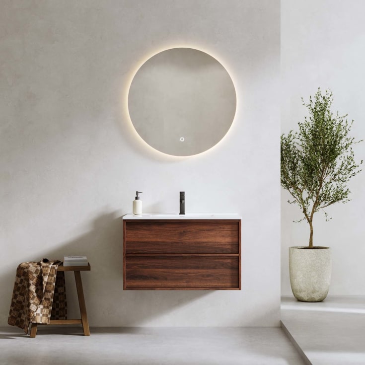 Bathlife Charm møbelpakke, med servant, 81x46,5x52 cm, valnøtt