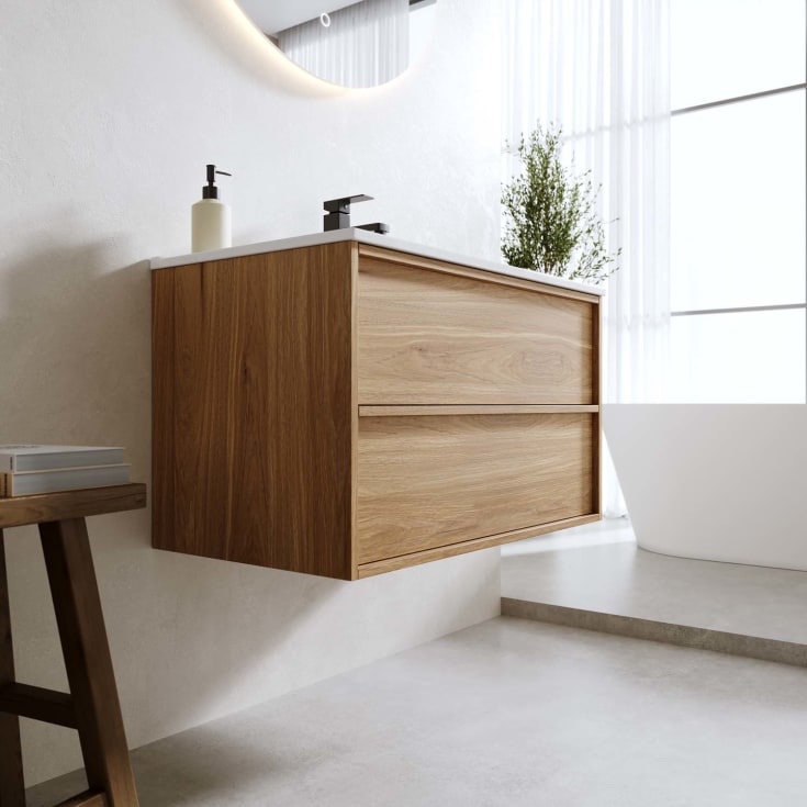 Bathlife Charm møbelpakke, med servant, 81x46,5x52 cm, eik