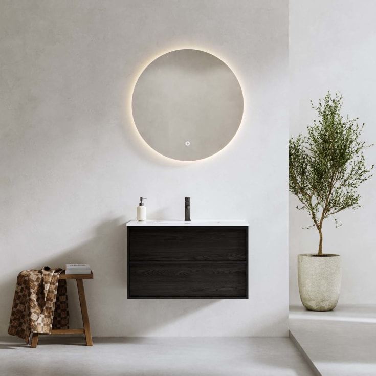 Bathlife Charm møbelpakke, med servant, 81x46,5x52 cm, sort eik