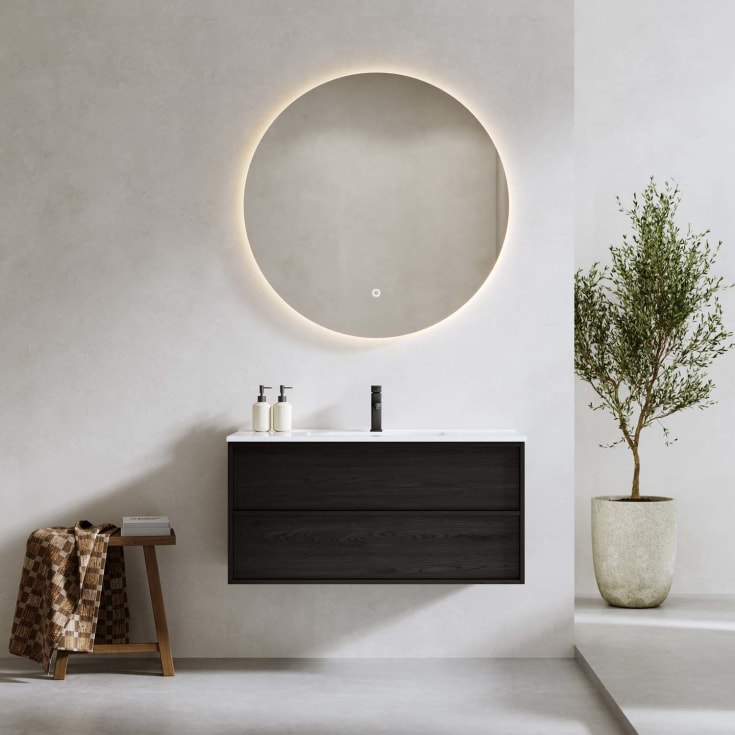 Bathlife Charm møbelpakke, med servant, 101x46,5x52 cm, sort eik