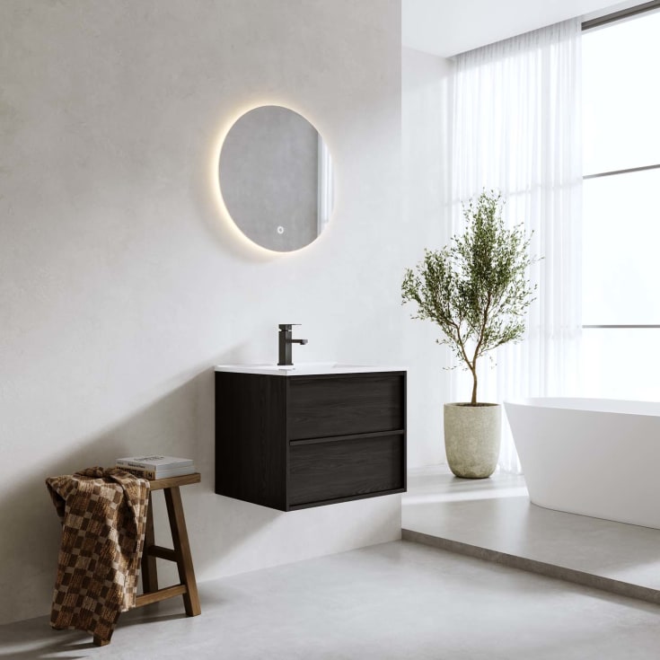 Bathlife Charm møbelpakke, med servant, 61x46,5x52 cm, sort eik