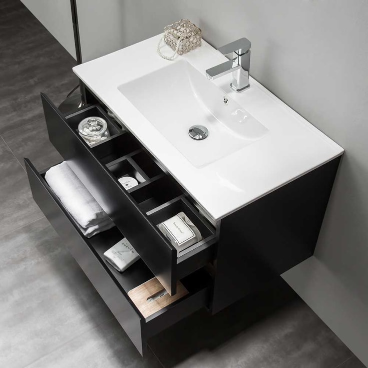 Bathlife Eufori møbelpakke, med servant, 80x46x50 cm, sort