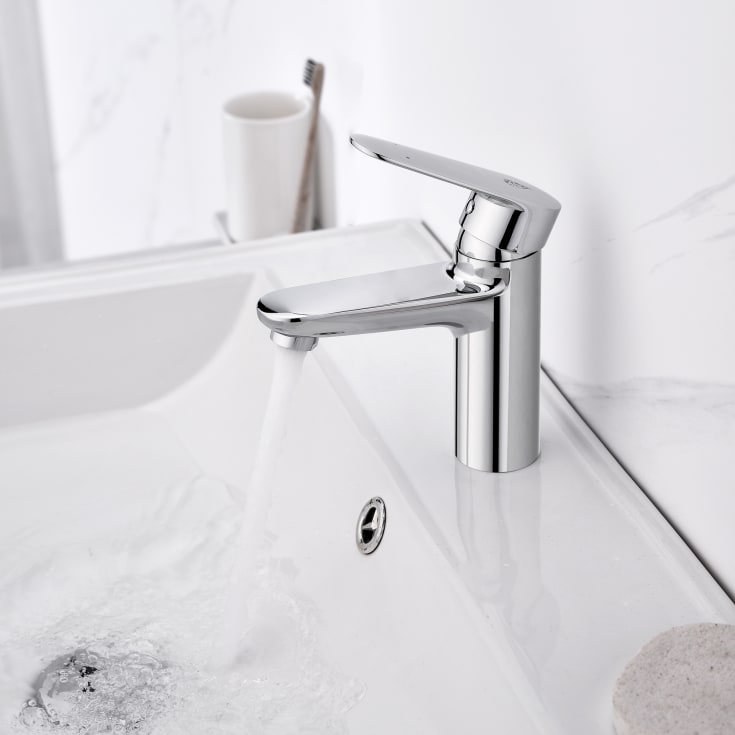 Bathlife Springa servantbatteri, uten bunnventil, krom