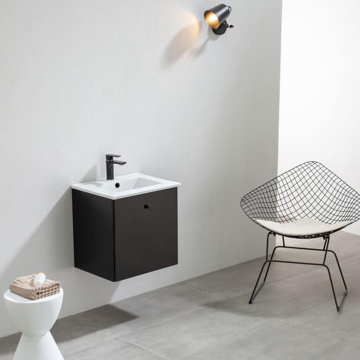 Bathlife Extas møbelpakke, med servant, 52x40x50 cm, sort matt