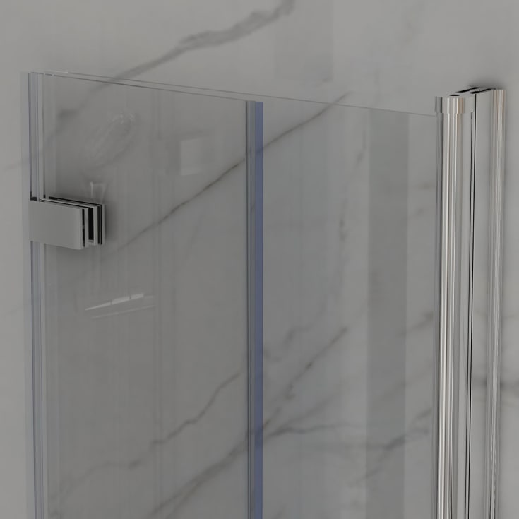 Bathlife Vikbar dusjhjørne, 80x80 cm, alu/klart glass