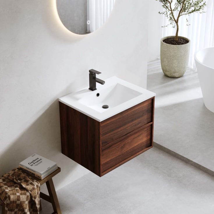 Bathlife Charm møbelpakke, med servant, 61x46,5x52 cm, valnøtt