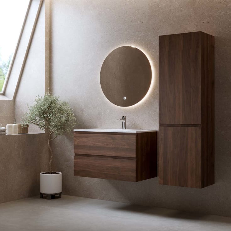 Bathlife Eufori møbelpakke, med servant, 81x46,5x50 cm, valnøtt