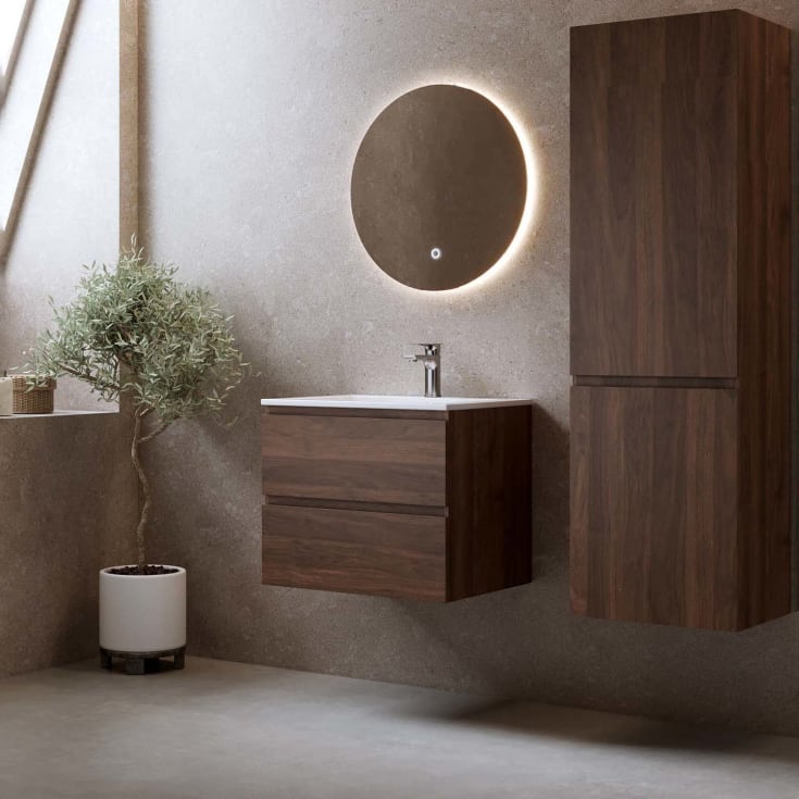 Bathlife Eufori møbelpakke, med servant, 61x46,5x50 cm, valnøtt