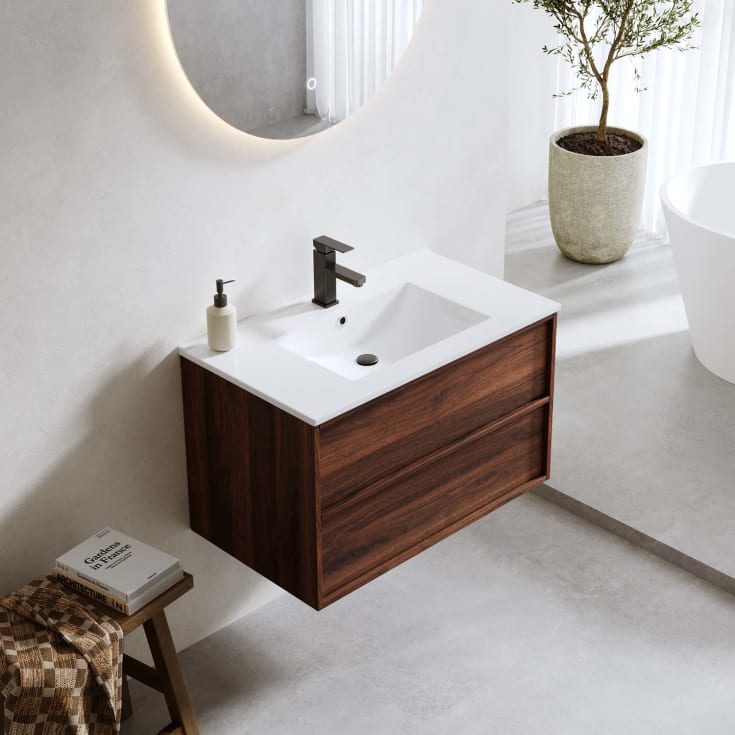 Bathlife Charm møbelpakke, med servant, 81x46,5x52 cm, valnøtt