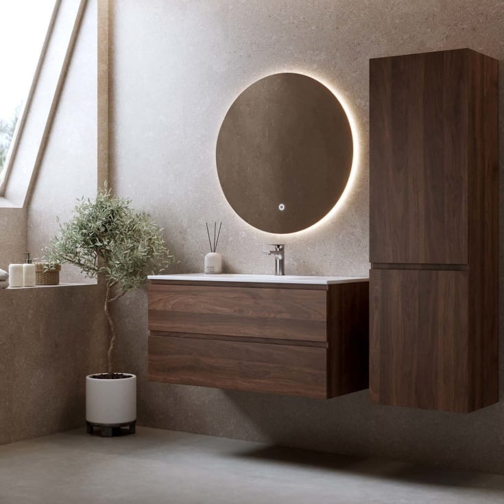 Bathlife Eufori møbelpakke, med servant, 101x46,5x50 cm, valnøtt