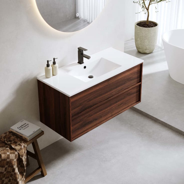 Bathlife Charm møbelpakke, med servant, 101x46,5x52 cm, valnøtt