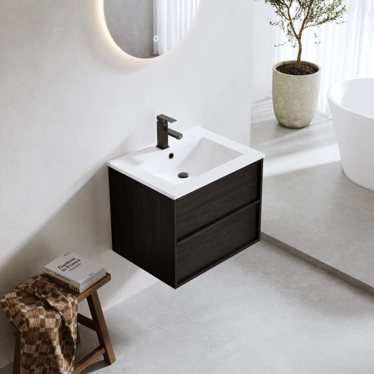 Bathlife Charm møbelpakke, med servant, 61x46,5x52 cm, sort eik