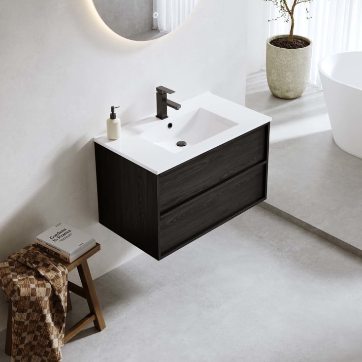 Bathlife Charm møbelpakke, med servant, 81x46,5x52 cm, sort eik