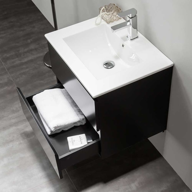 Bathlife Eufori møbelpakke, med servant, 60x46x50 cm, sort matt