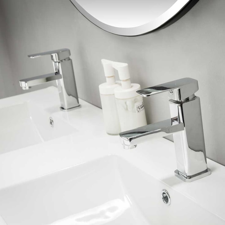 Bathlife Eufori møbelpakke, med dobbel servant, 120x46x50 cm, sort matt