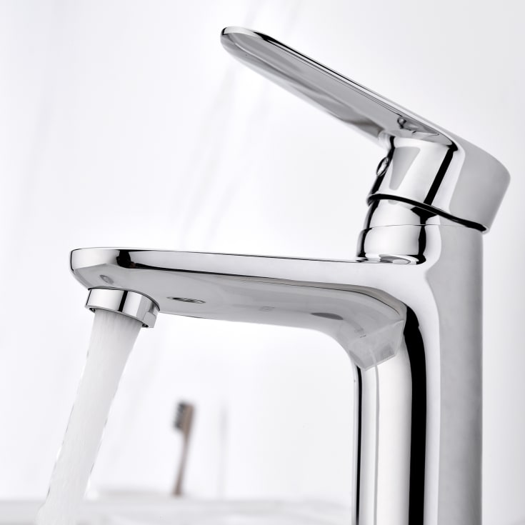 Bathlife Springa servantbatteri, uten bunnventil, krom