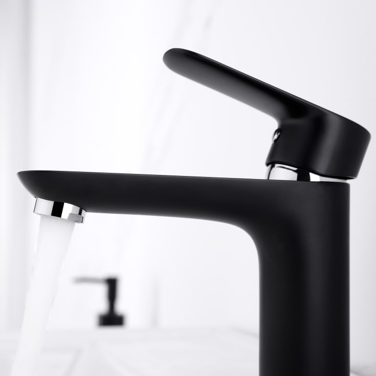 Bathlife Pärla servantbatteri, uten bunnventil, sort matt