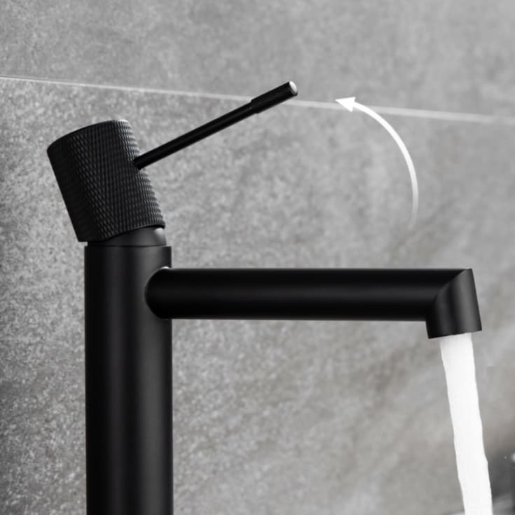Bathlife Vidd servantbatteri, uten bunnventil, sort matt