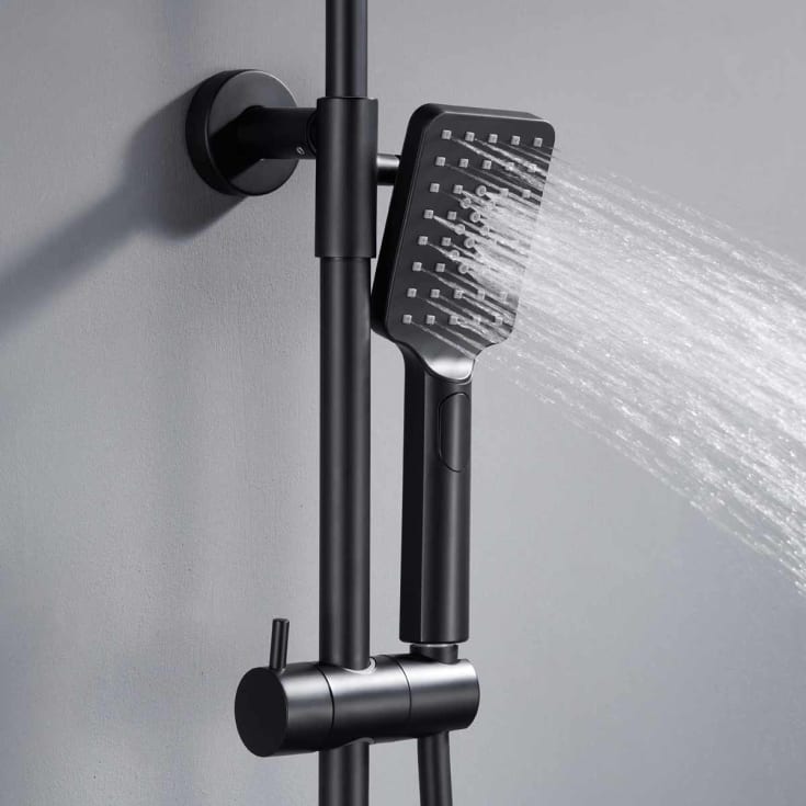 Bathlife Kaskad takdusjsett, Ø225 mm, sort